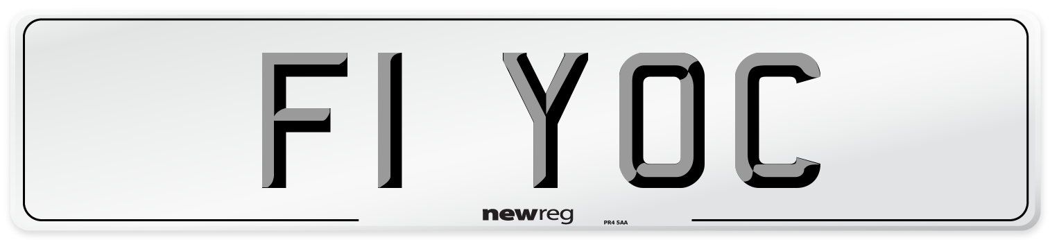 F1 YOC Number Plate from New Reg